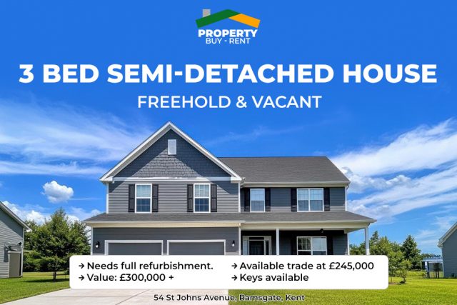 3 Bed Terraced House – Freehold & Vacant